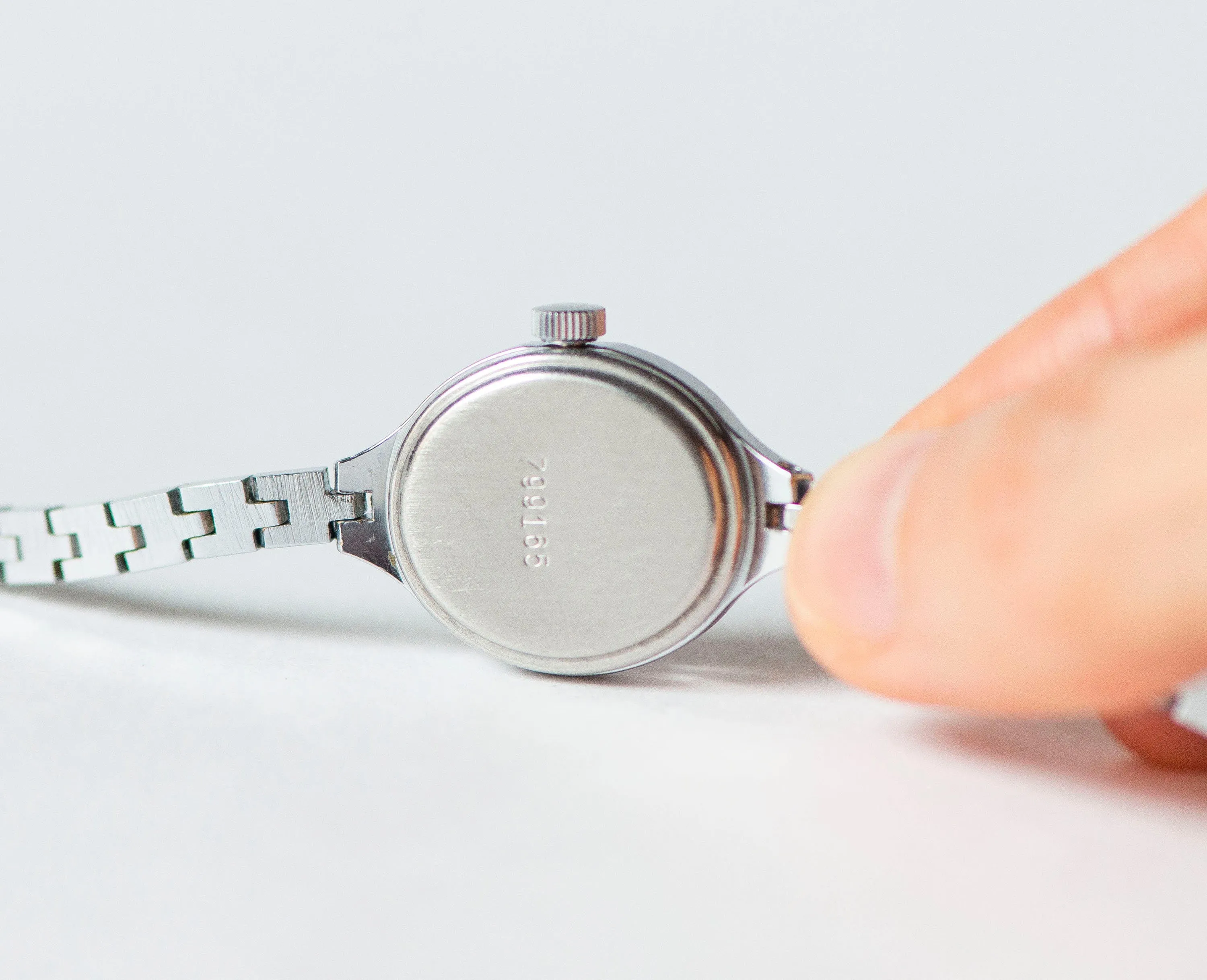 Cocktail watch for women quartz Seagull, silver shade tiny bracelet watch, oval chic lady watch gift, delicate watch tiny minimalist jewelry