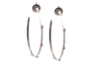 Crivelli White Enamel Hoop Earrings