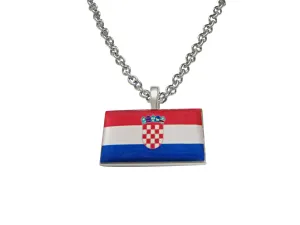Croatia Flag Pendant Necklace