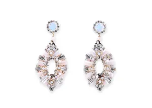 Crystal love light peach teardrop earrings