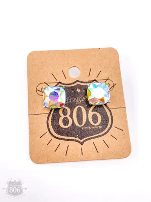 Cushion Cut Post Earrings