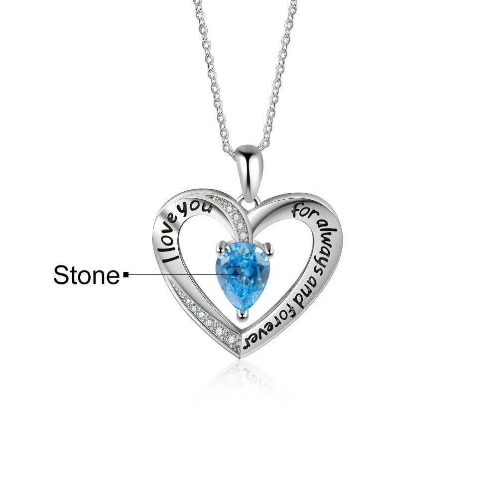 Customized Inlaid Birthstone Necklace