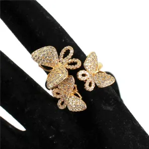 CZ Butterfly Adjustble Ring