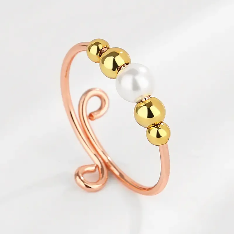 Dainty Adjustable Opal Fidget Ring