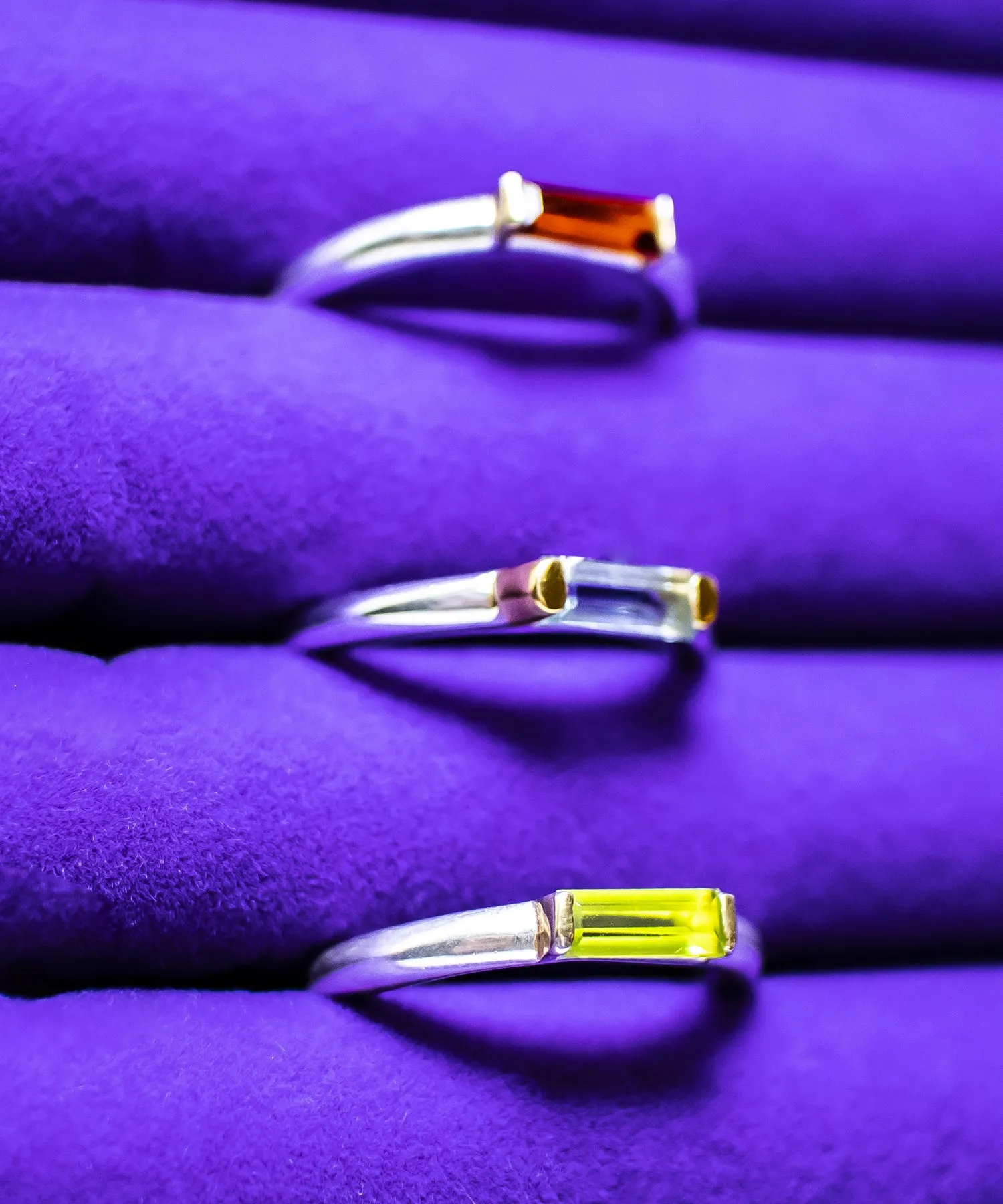 Dainty Baguette Peridot Ring