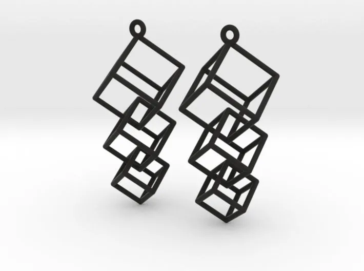 Dangling Cubes Earrings (Nylon)