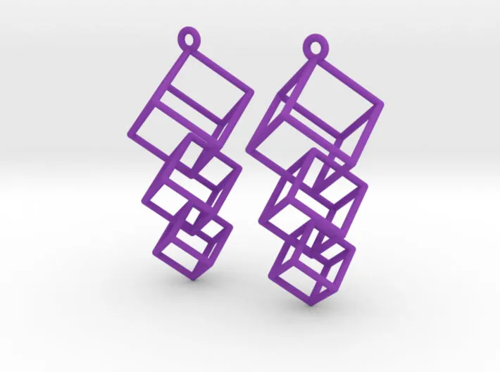 Dangling Cubes Earrings (Nylon)