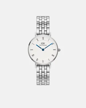 Daniel Wellington Petite Roman Numerals 28 5-Link Silver White Watch