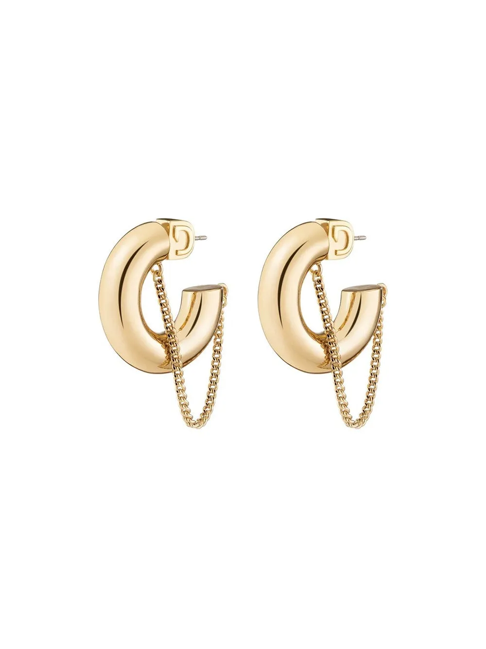 Demarson Miley Mini Tube Hoop Earrings in Gold