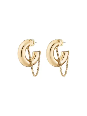 Demarson Miley Mini Tube Hoop Earrings in Gold