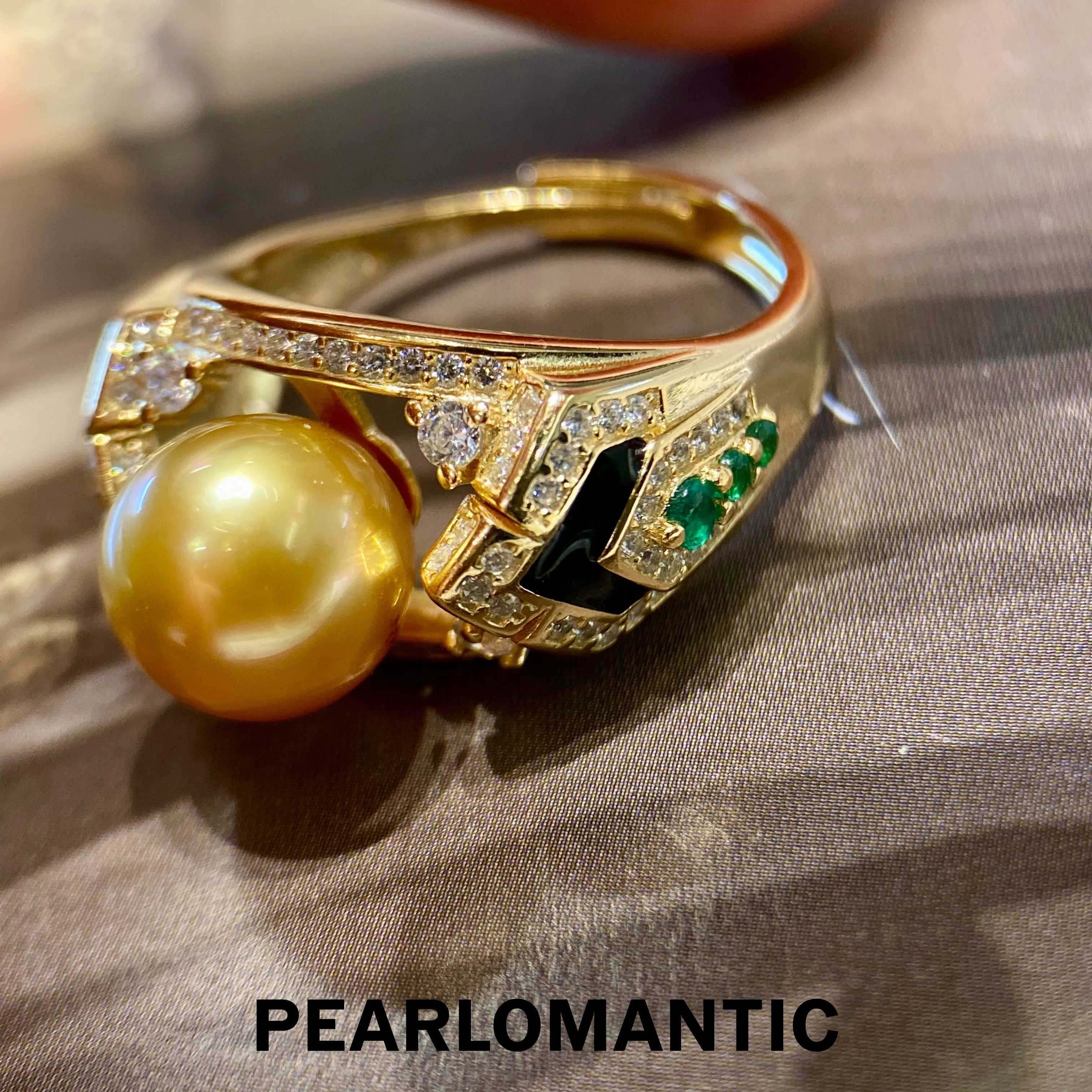 [Designer's Choice] South Sea Golden Pearl 9-10mm Vintage Style Adjustable Rings