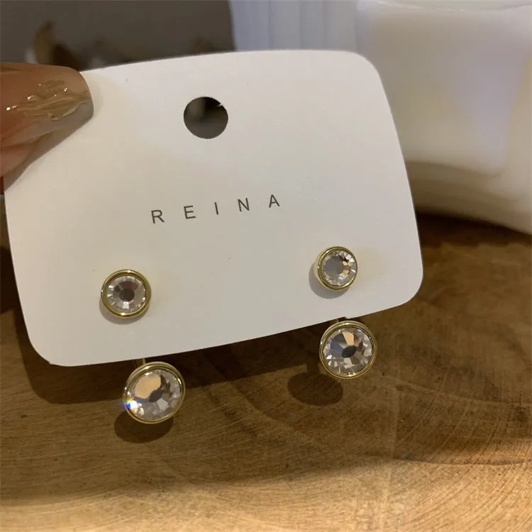 Diamond circle geometric earrings