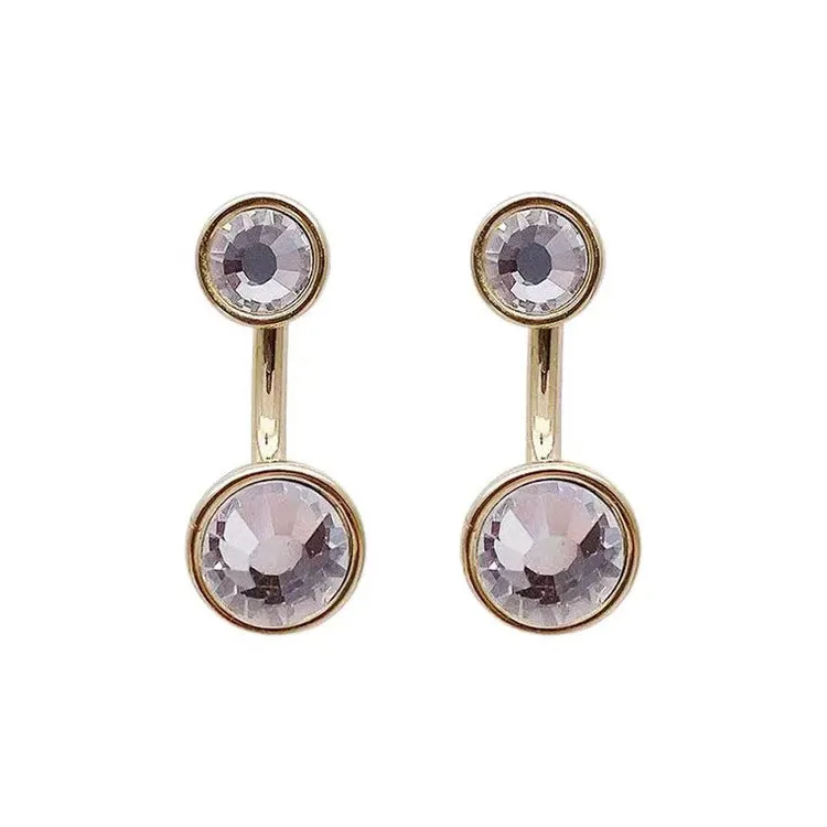 Diamond circle geometric earrings