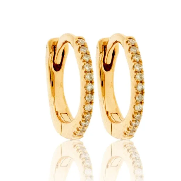 Diamond Huggie Hoop Earrings