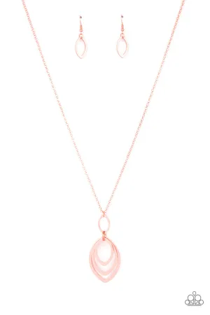 Dizzying Definition Copper Paparazzi Necklace