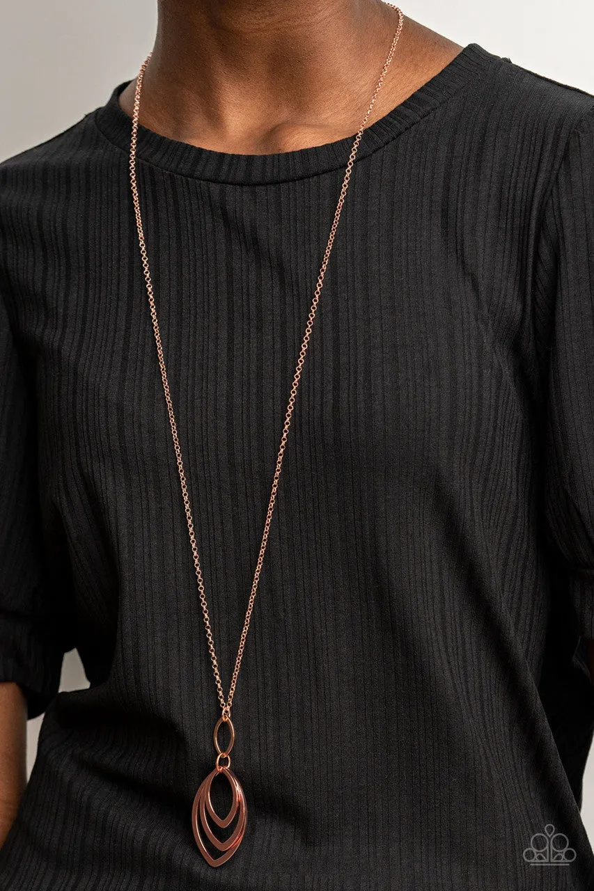 Dizzying Definition Copper Paparazzi Necklace