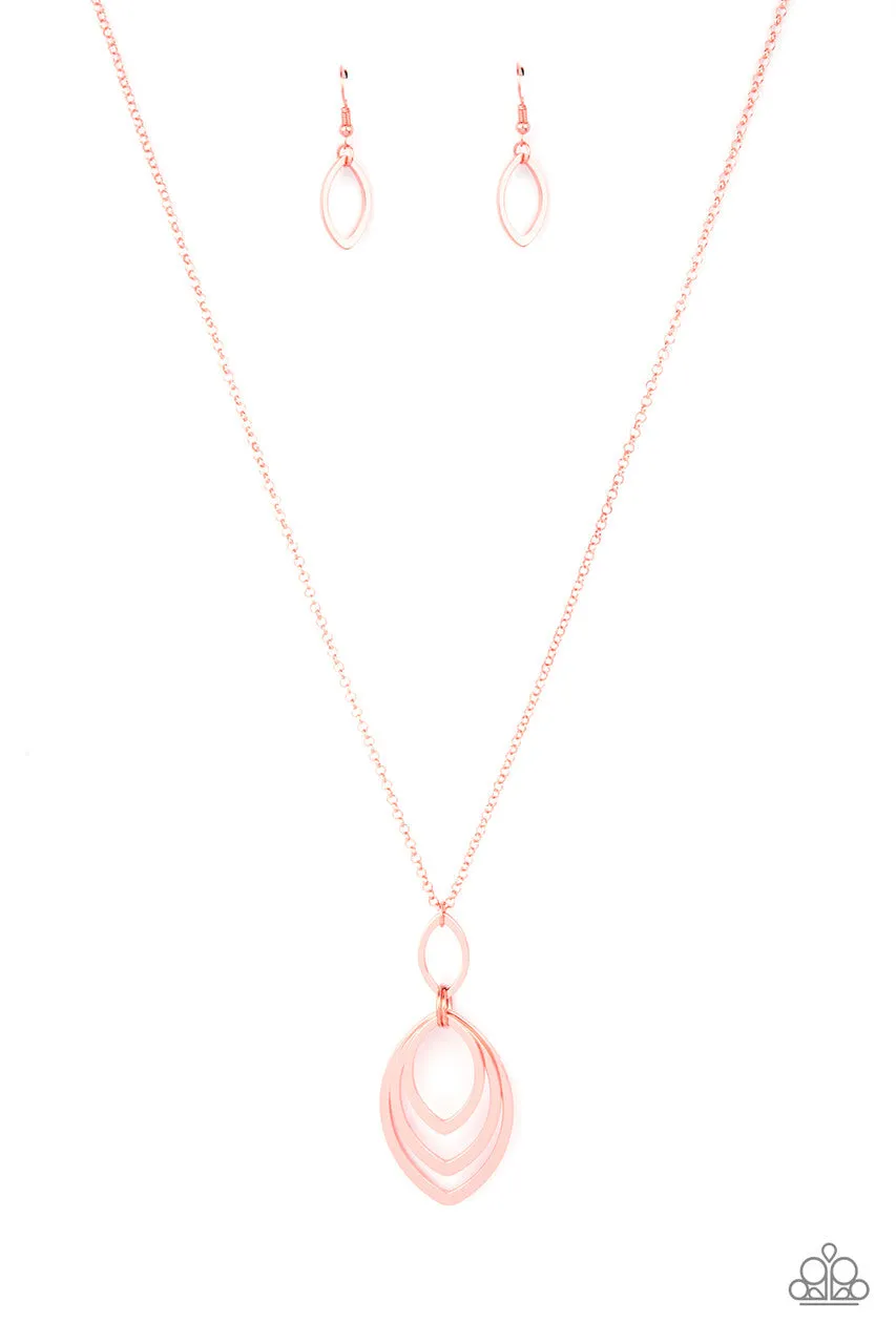 Dizzying Definition Copper Paparazzi Necklace