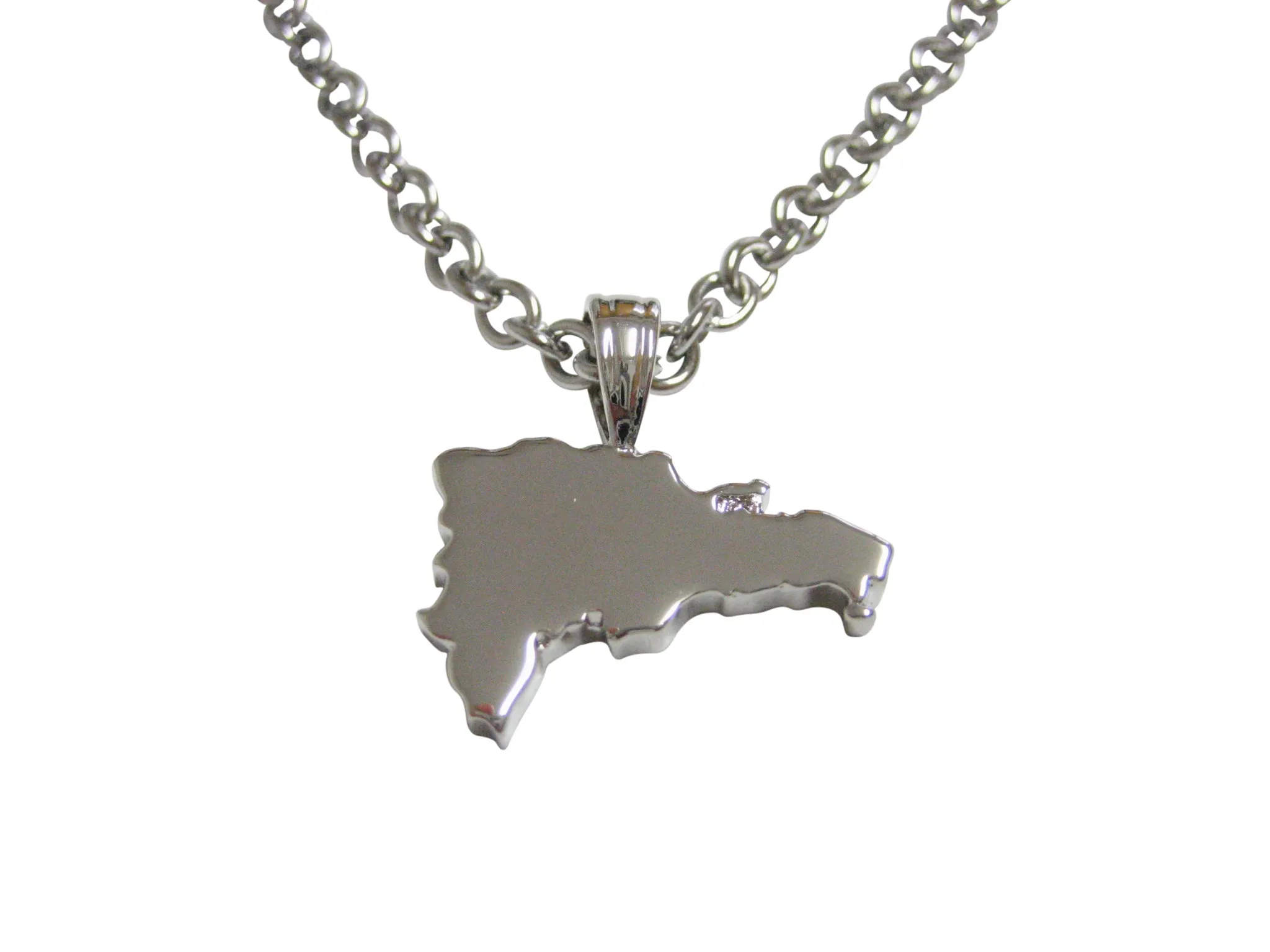 Dominican Republic Map Shape Pendant Necklace