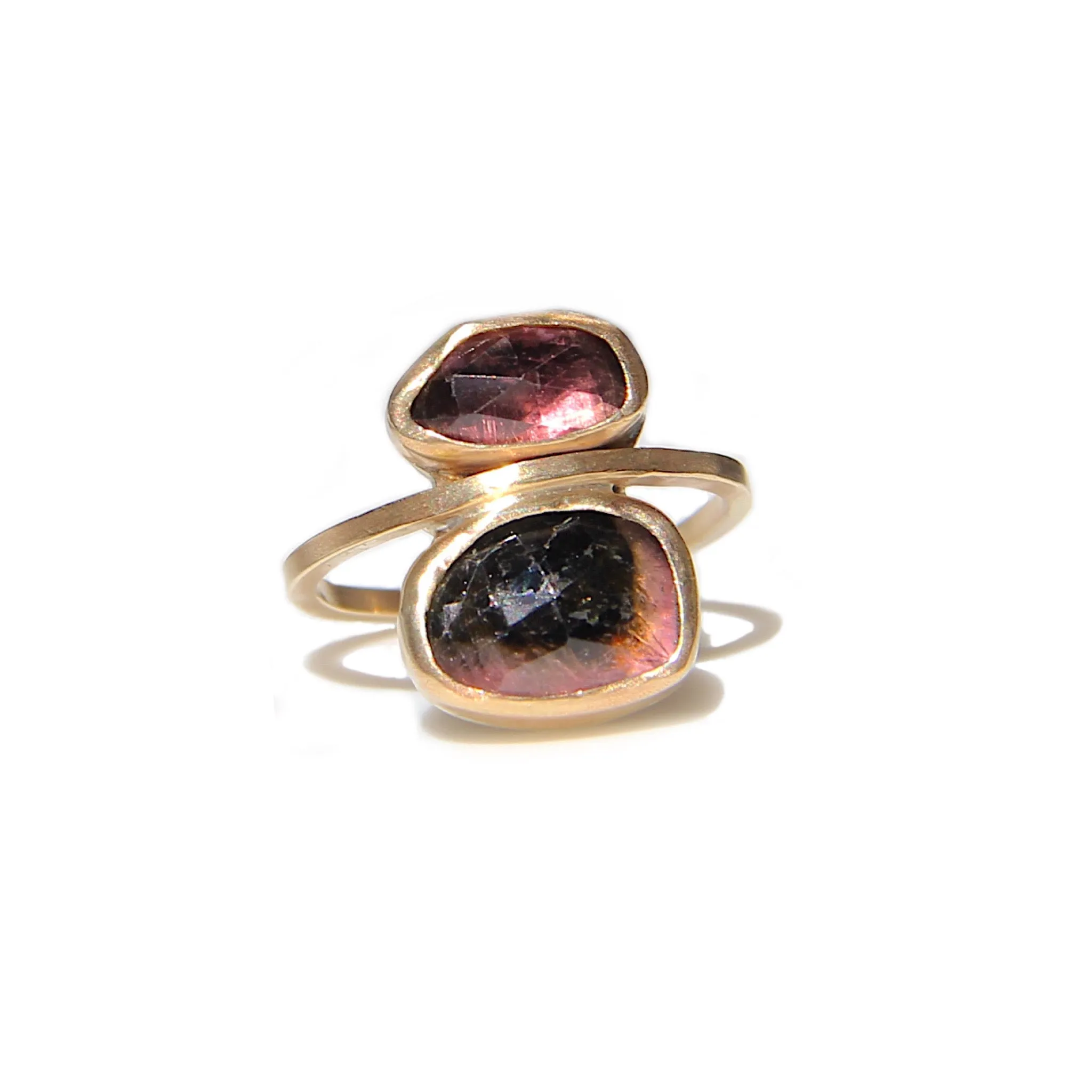 Double Tourmaline stack Ring