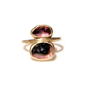 Double Tourmaline stack Ring