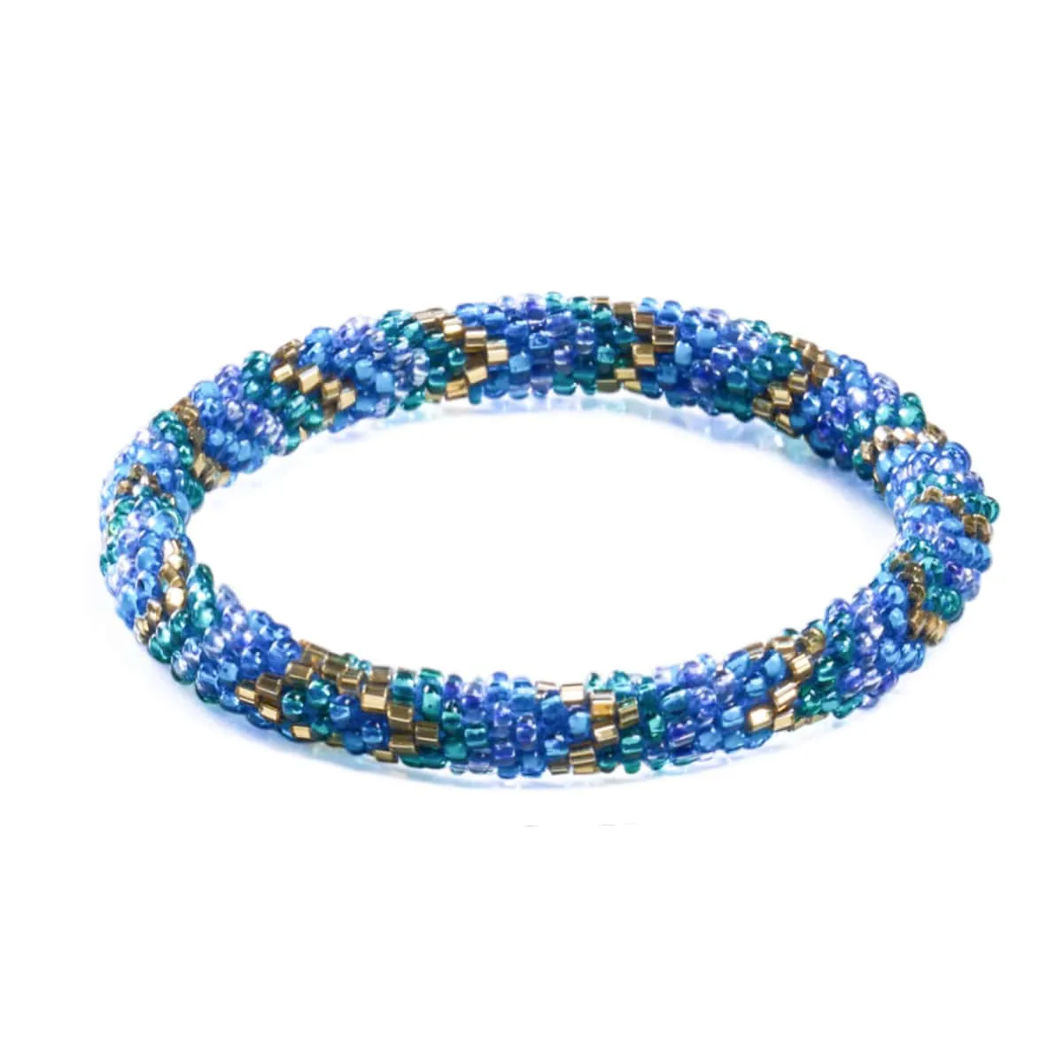 Dreaming Of A Blue Christmas | Himalayan Glass Bead Bracelet