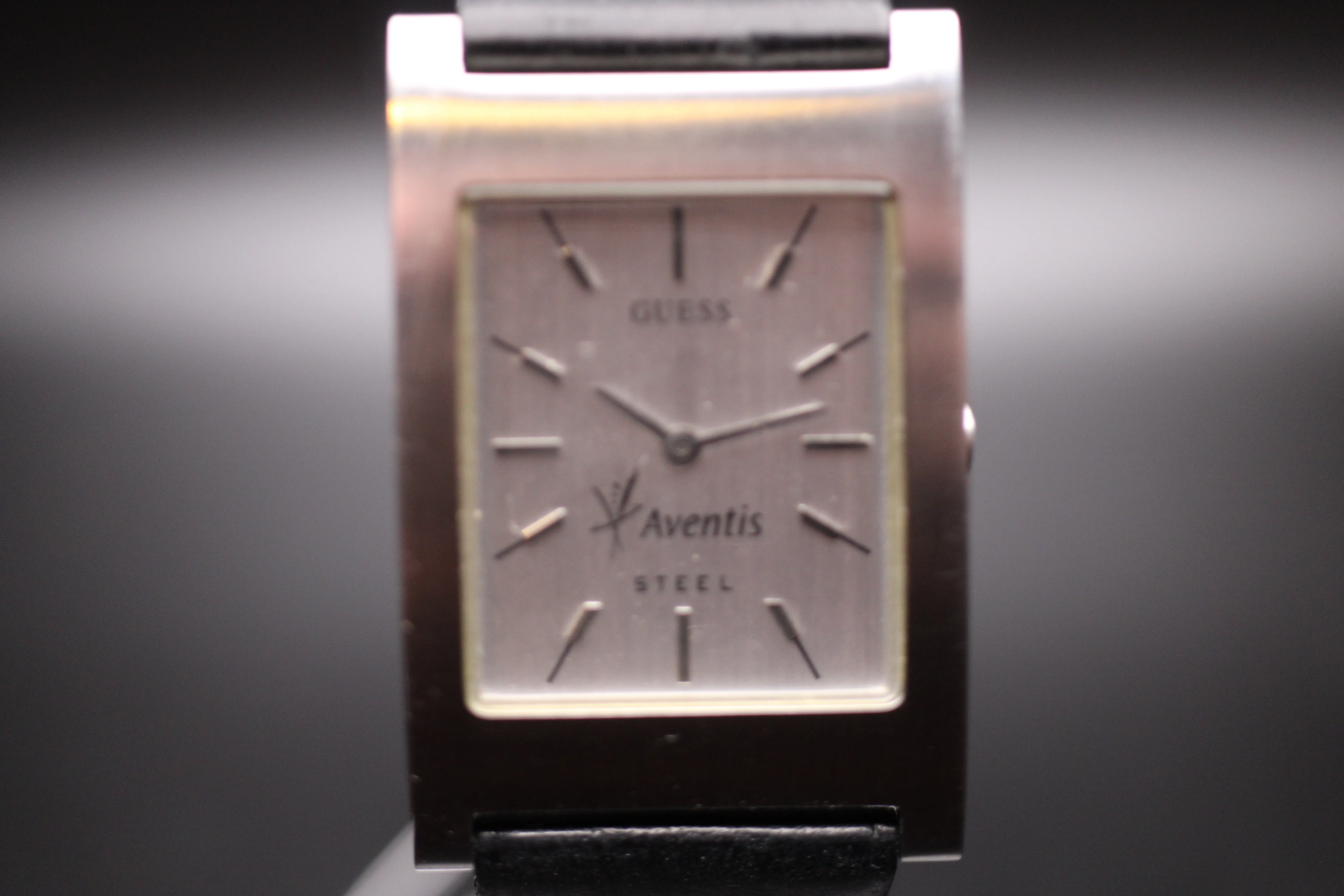 Early 2000s Guess / Aventis Pharmaceuticals Gentleman's Tank Quartz Advertising Watch Ref. G65043G