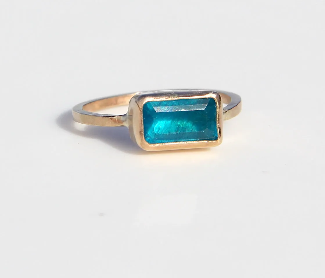 Electric Blue Apatite Ring