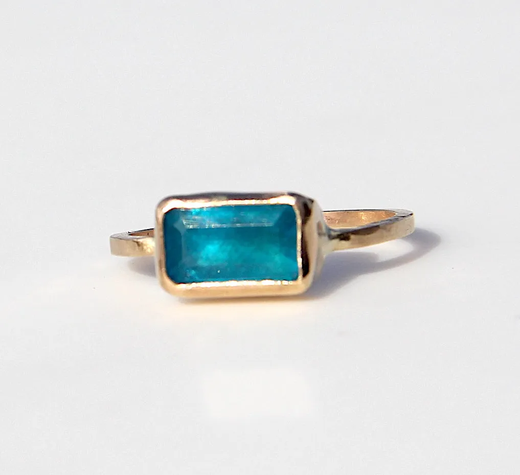 Electric Blue Apatite Ring