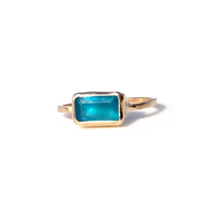 Electric Blue Apatite Ring