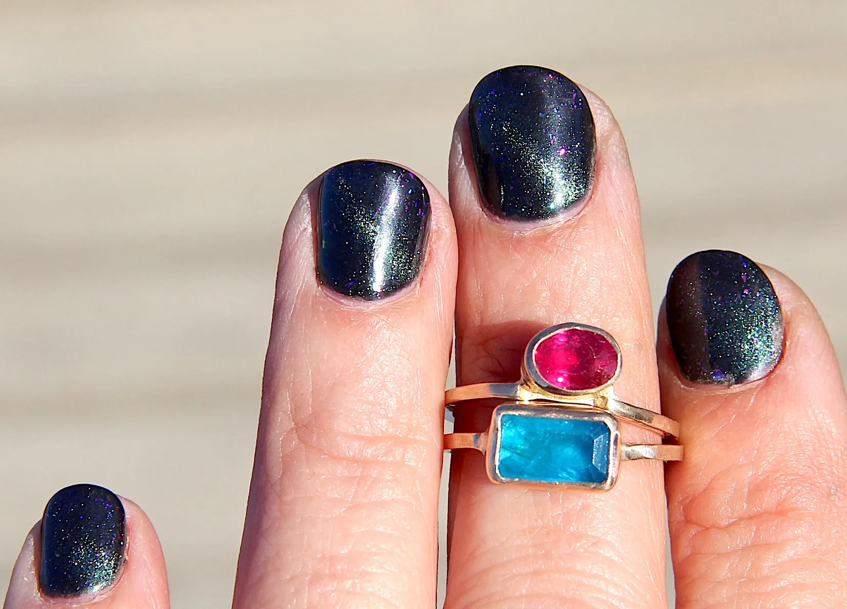 Electric Blue Apatite Ring