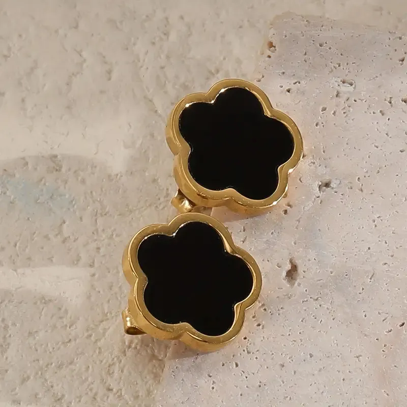 Elegant Boho-Chic Green Floral Geometric Acrylic Stud Earrings for Women - Zinc Alloy with Resin Inlay