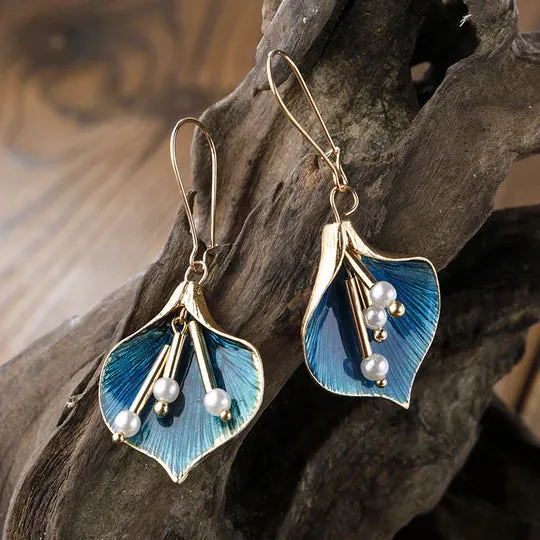 Ella | Statement Blue Lotus Earrings