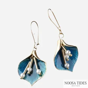 Ella | Statement Blue Lotus Earrings