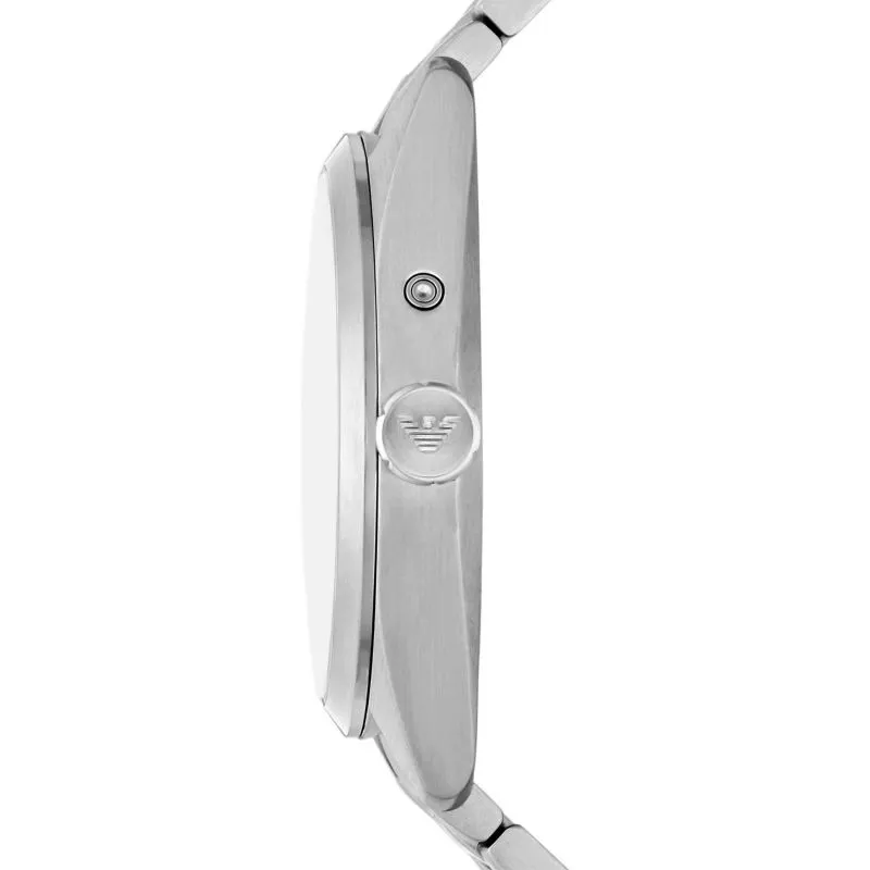 Emporio Armani Men's Three-Hand Moonphase Stainless Steel Watch