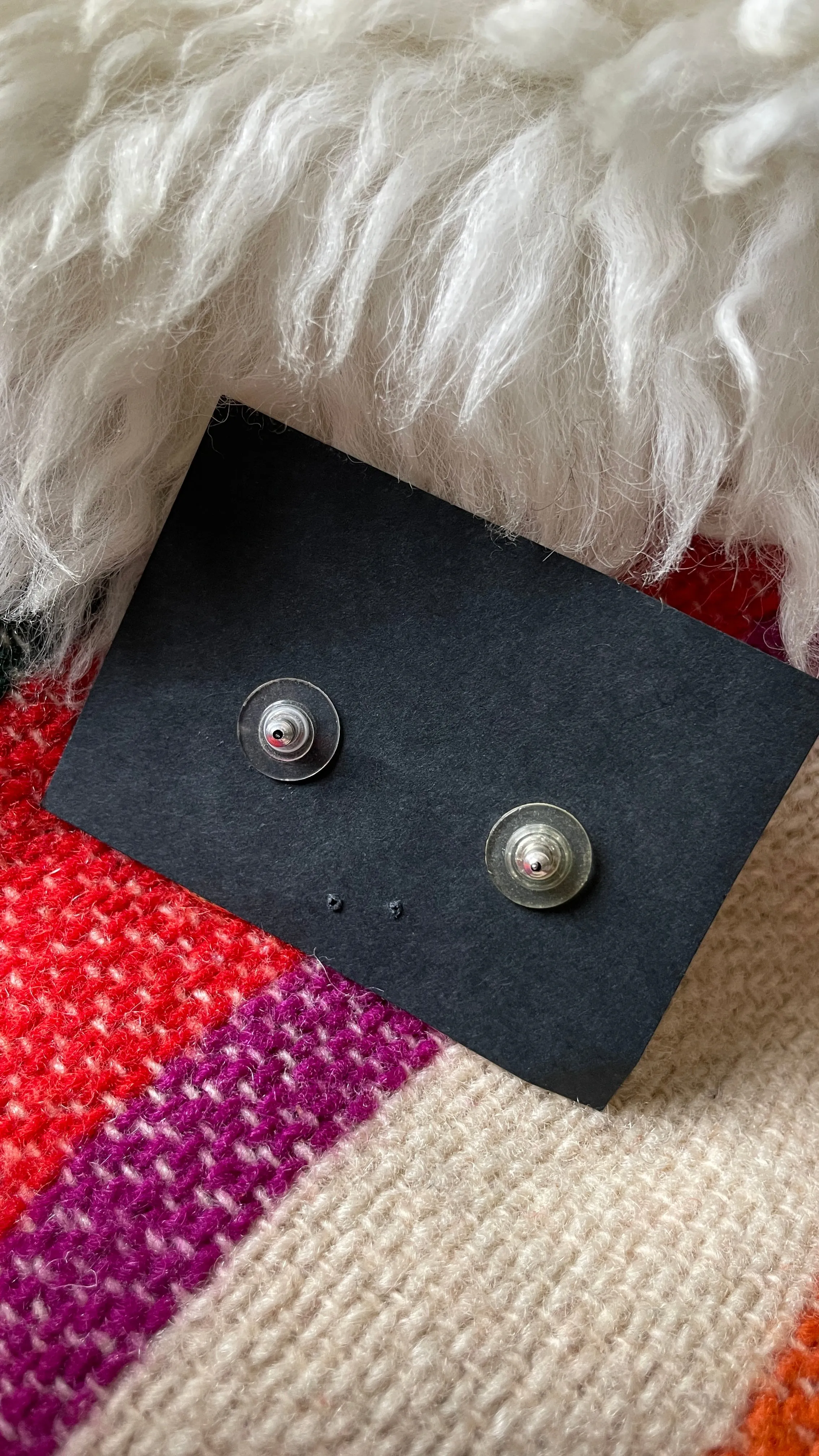Enamel statement earrings.