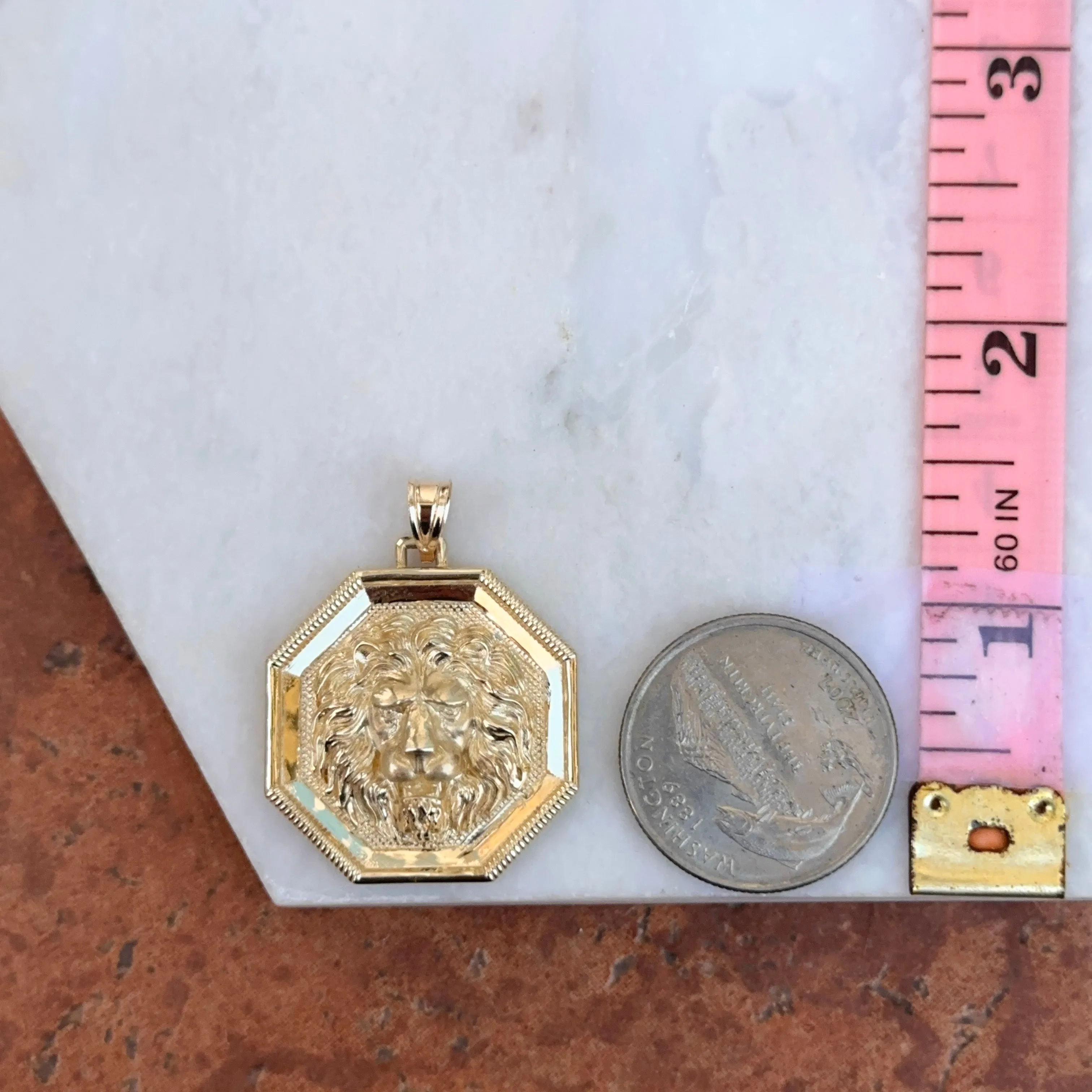 Estate 10KT Yellow Gold Lion Head Pendant