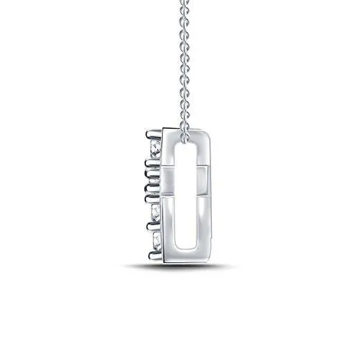 EternalDia 925 Silver Dainty Cross Diamond Pendant Necklace (0.10cttw, IJ, I2-I3) 18"