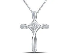 EternalDia Swirl Infinity Religious Cross Pendant Necklace