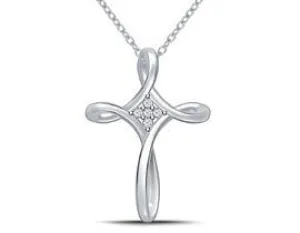 EternalDia Swirl Infinity Religious Cross Pendant Necklace