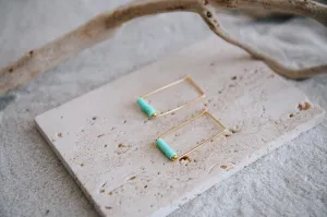 Eventide Geometric Earrings with Natural Stone Accents