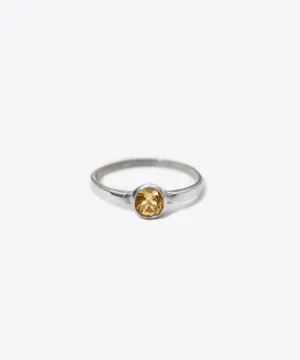 Everyday Circle Citrine Stone Ring