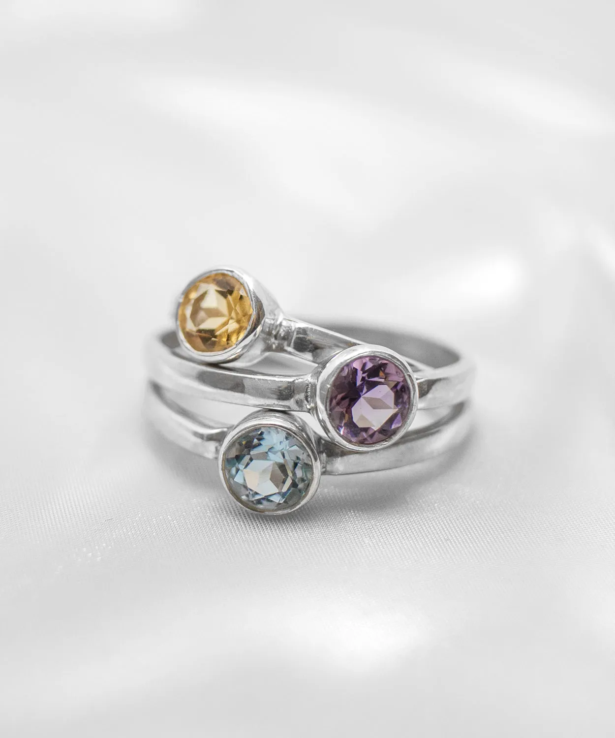 Everyday Circle Citrine Stone Ring