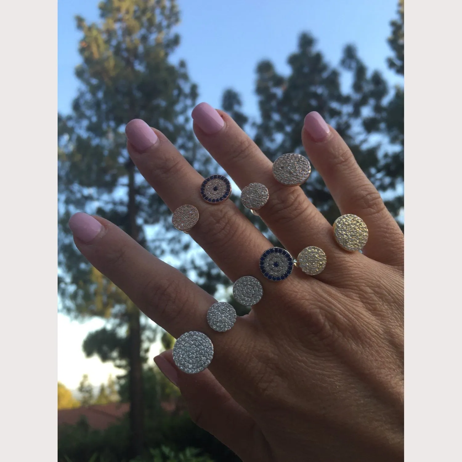 Evil Eye Disc Ring-Silver