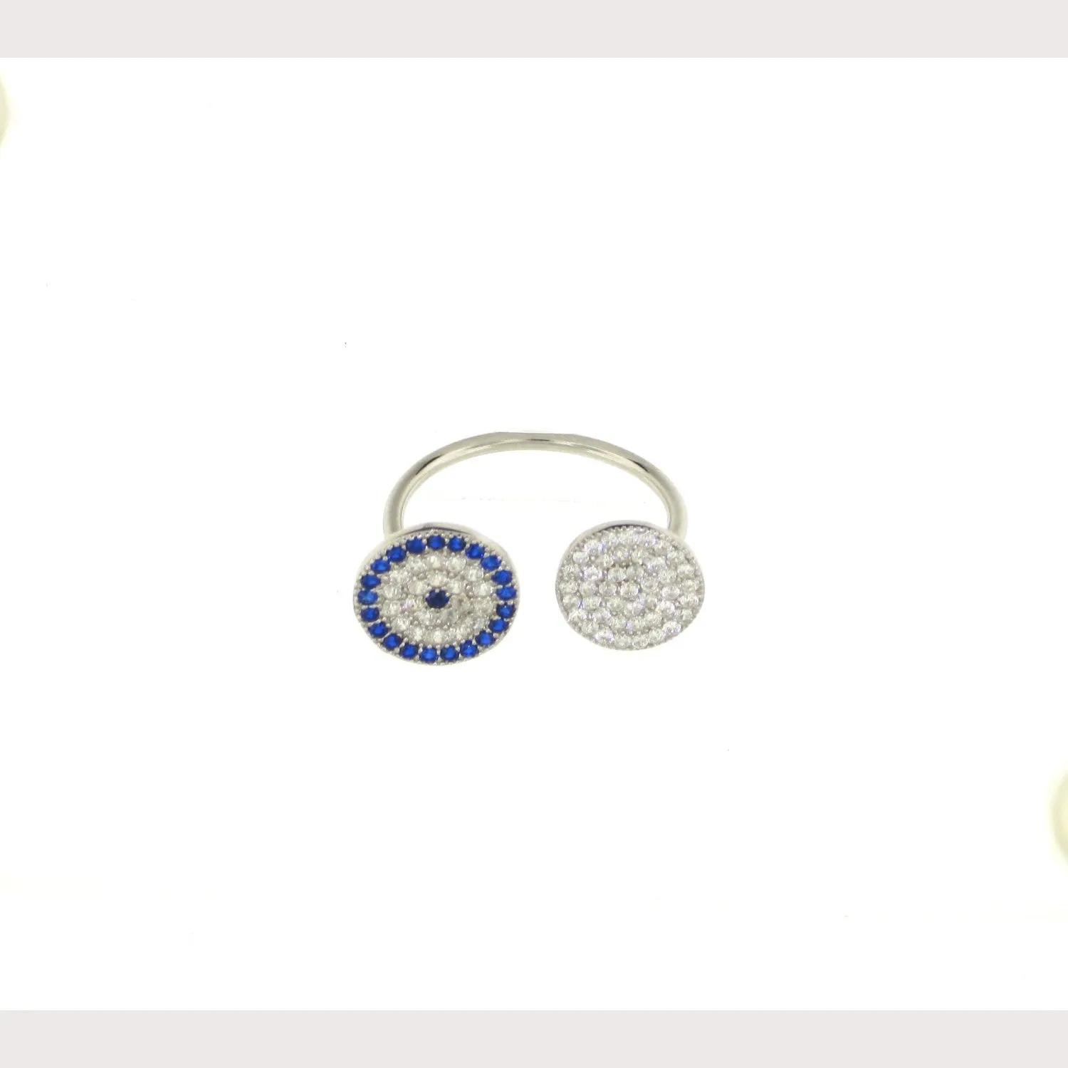 Evil Eye Disc Ring-Silver