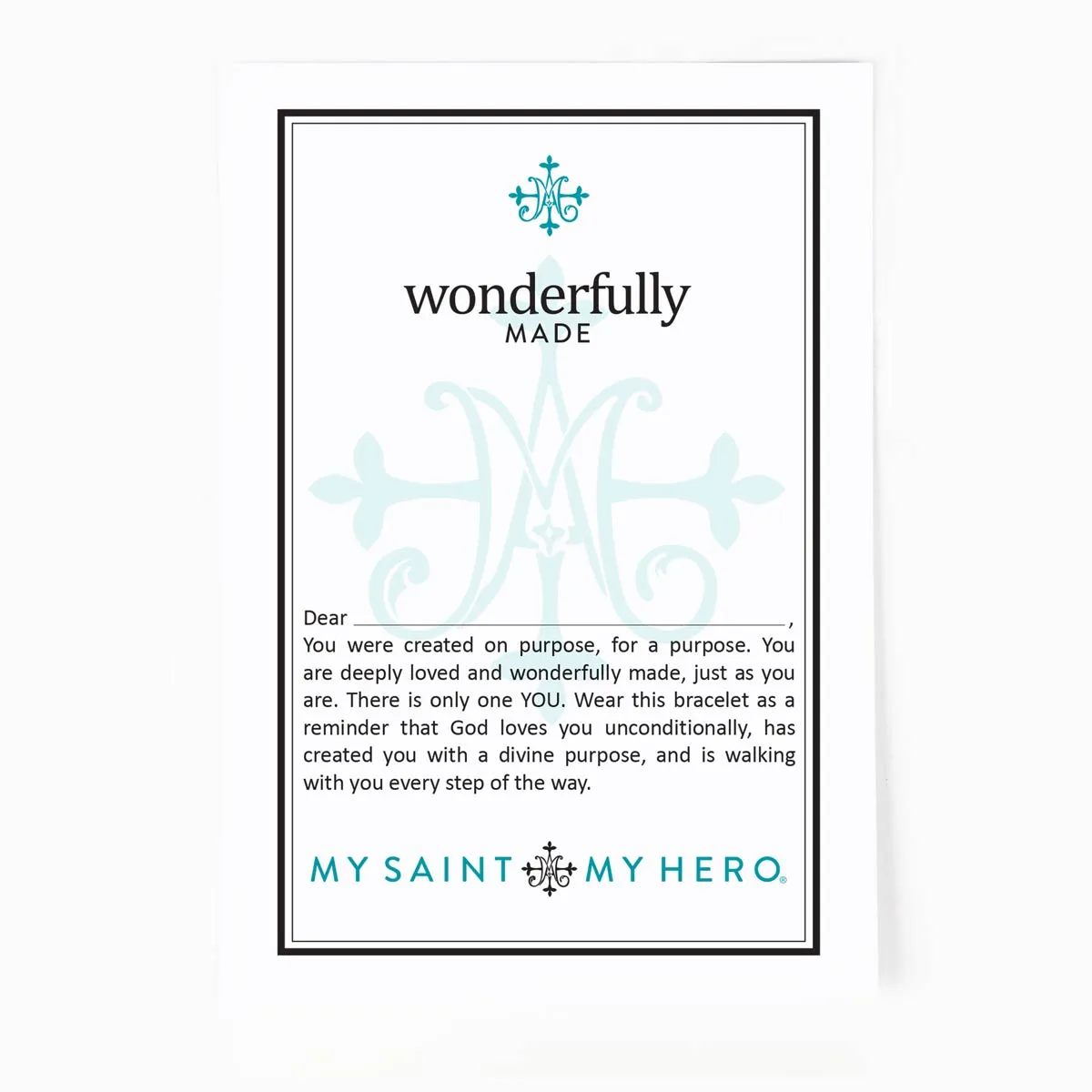 Family Virtues Wonderfully Made Purpose Bracelet - Gold Cross