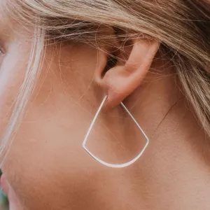 Fan Hoops in Sterling Silver