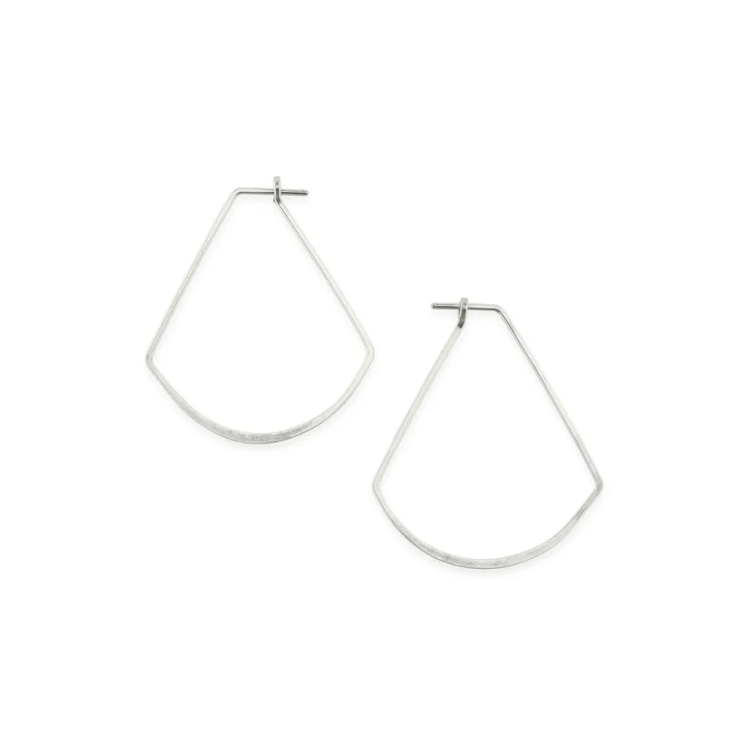 Fan Hoops in Sterling Silver