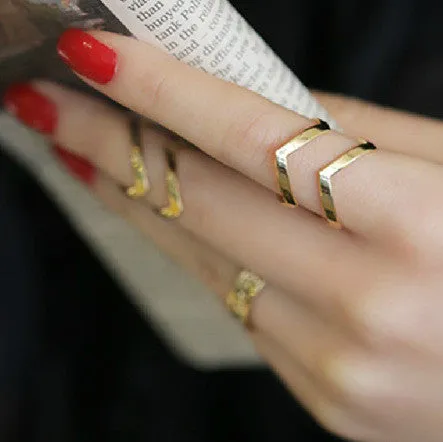 Fashion accessories jewelry New punk cuff finger ring set gift for women girl