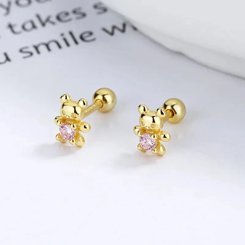 Fashion Gold Color Butterfly Tragus Piercings for The Ear Helix Stud Earrings for Women Tibetan Charm Ear Bone Piercing Jewelry
