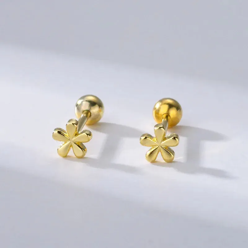 Fashion Gold Color Butterfly Tragus Piercings for The Ear Helix Stud Earrings for Women Tibetan Charm Ear Bone Piercing Jewelry